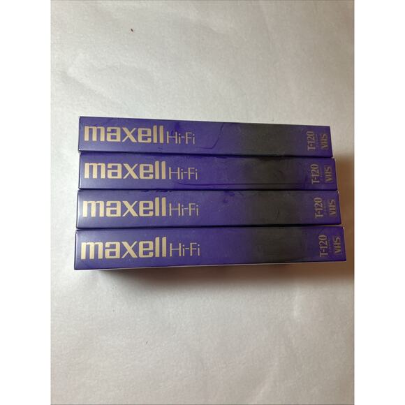 Maxell Hi-Fi Professional Grade T-120 VHS Blank Tapes Lot Of 4 New Sealed 6 Hour - Picture 6 of 6